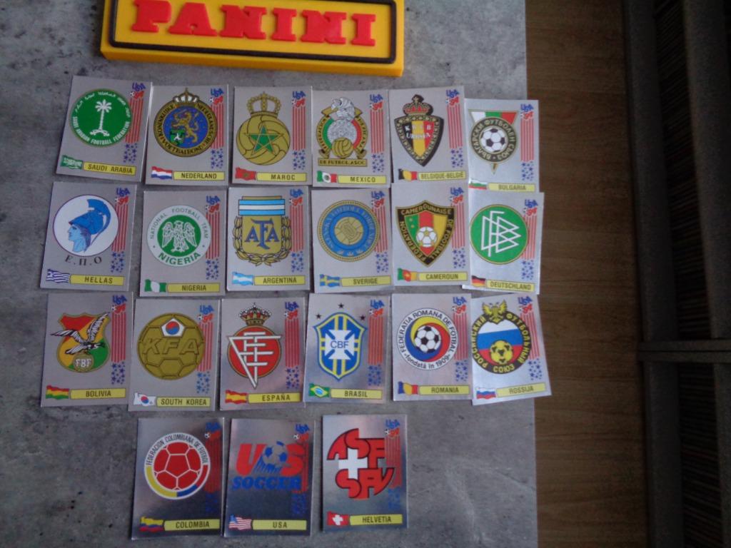 PANINI VOETBAL STICKERS WORLD CUP 94 USA WK EMBLEMEN 21X, Ophalen of Verzenden