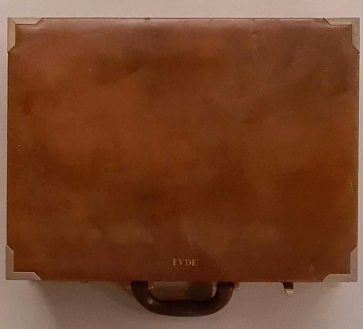 Valise vintage avec coins métalliques renforcés, Collections, Enlèvement ou Envoi, Autres types