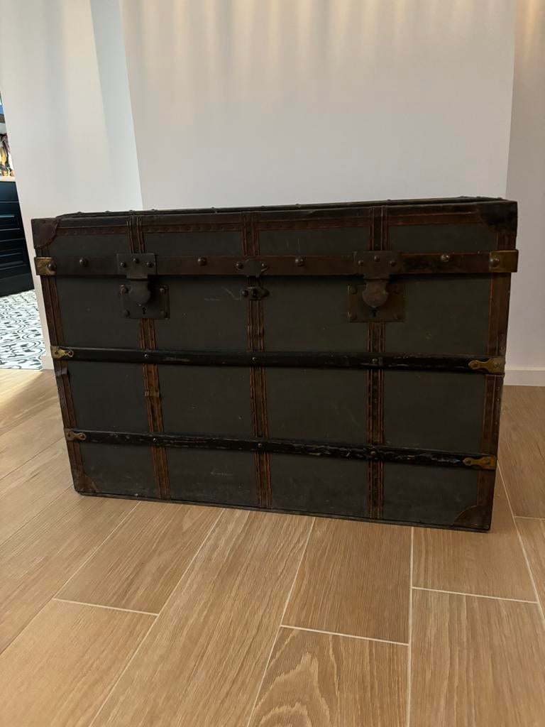 Hutkoffer antieke scheepskoffer Delvaux, Antiek en Kunst, Ophalen