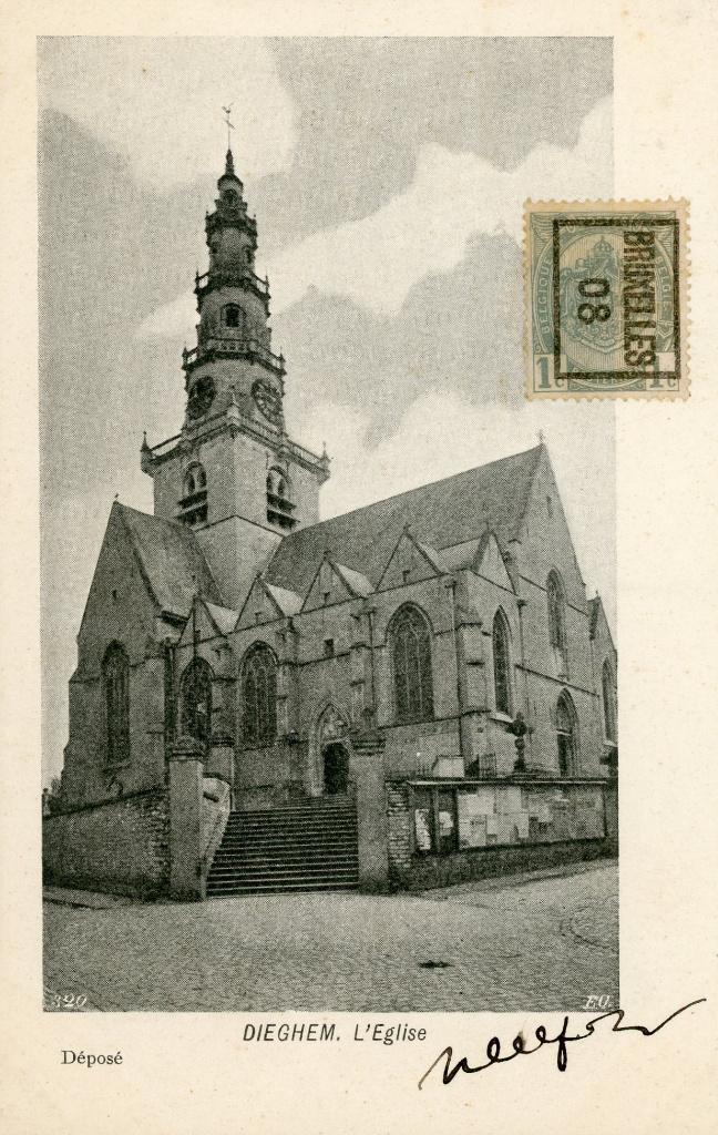 postkaart - Kerk in Diegem, Verzenden, Gelopen, Vlaams-Brabant