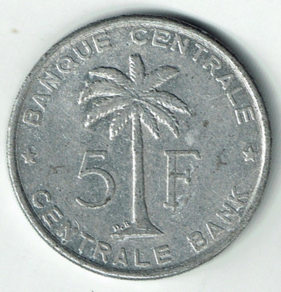 5 francs Congo Belge Rwanda Urundi 1958, Envoi, Autres pays, Monnaie en vrac
