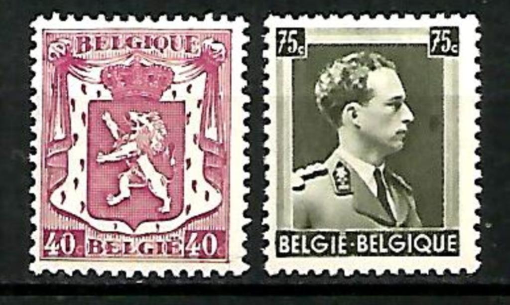 1938 Staatswapen + Leopold III  OBP 479/80**, Sans timbre, Enlèvement ou Envoi, Non oblitéré, Gomme originale
