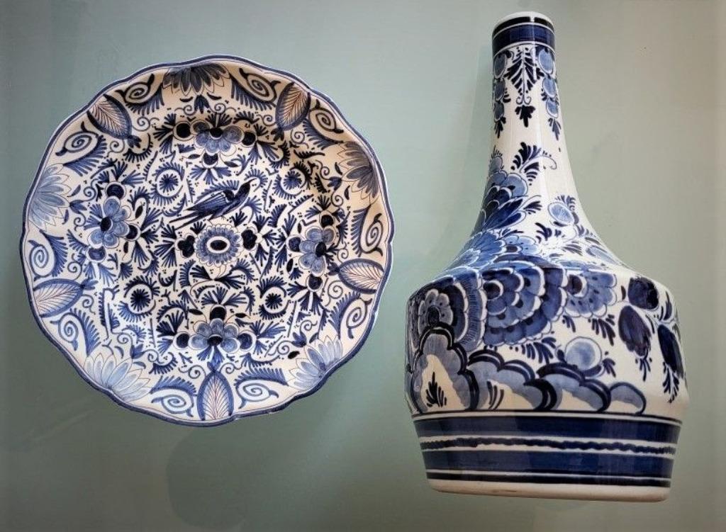 4 Delfts aardewerk met merken, Ophalen of Verzenden