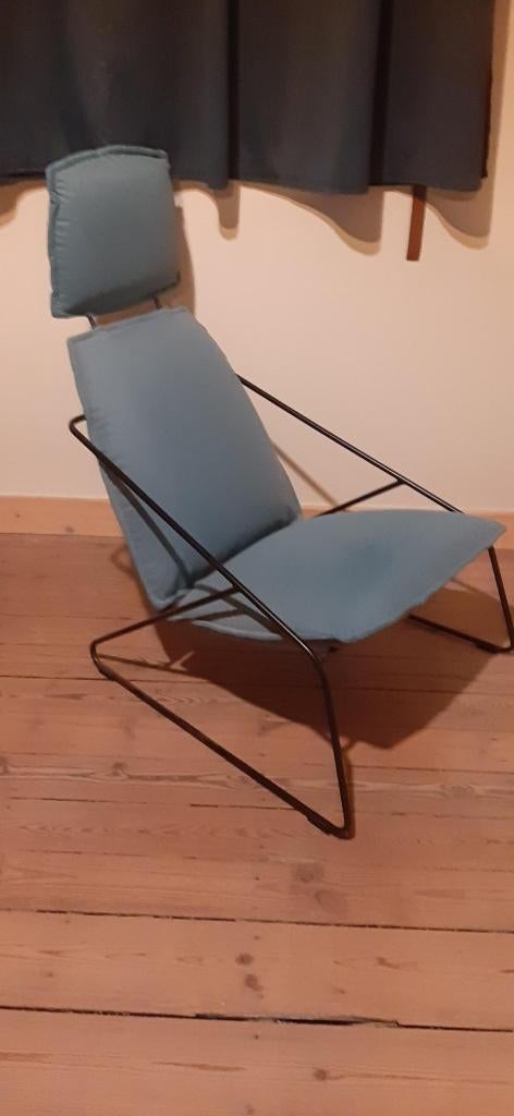 Ikea fauteuil metaal velours appelblauwzeegroen NIEUW, Huis en Inrichting, Fauteuils, Ophalen, Nieuw, Stof, Modern