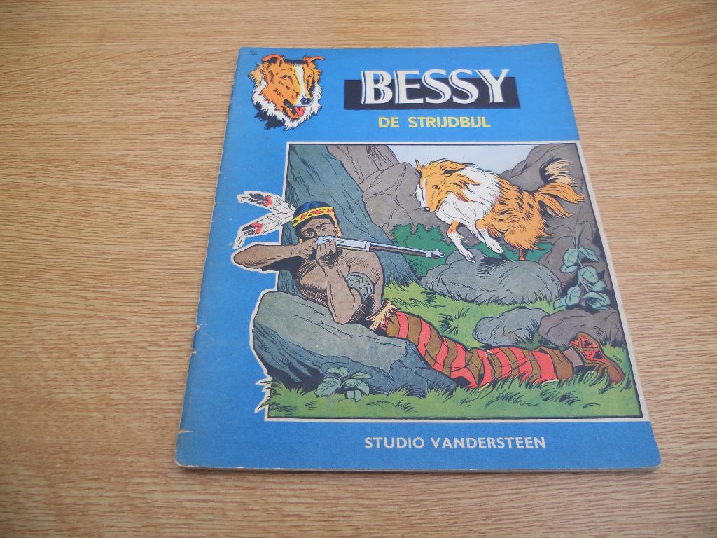Strip Bessy zwart-wit  De Strijdbijl nr 34, Eén stripboek, Ophalen of Verzenden, Gelezen, Studio  Vandersteen