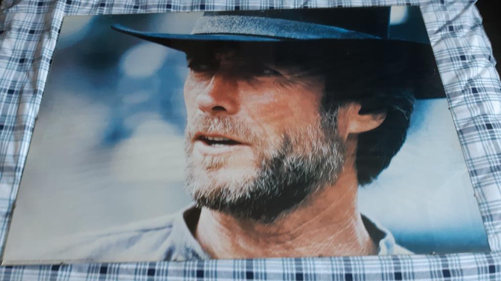 AFFICHE CLINT EASTWOOD, Enlèvement ou Envoi, Rectangulaire horizontal, Comme neuf, Cinéma et TV