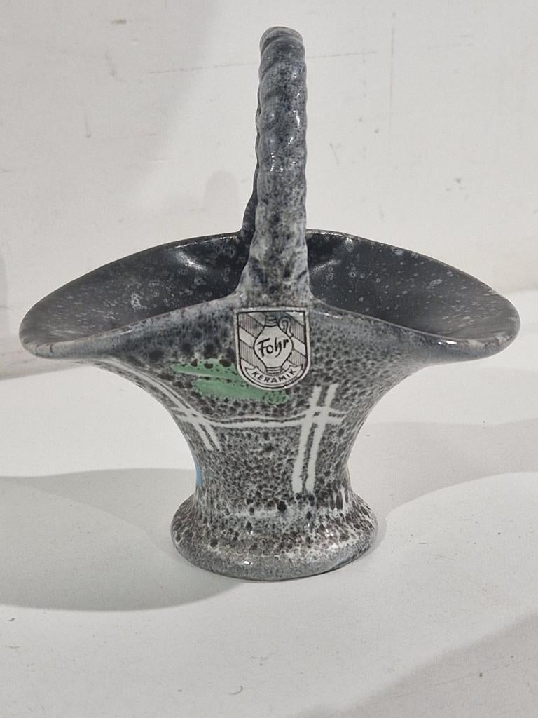 Fohr keramiek bloemenmand , fat lava , kleurrijke mand, Antiek en Kunst, Ophalen of Verzenden