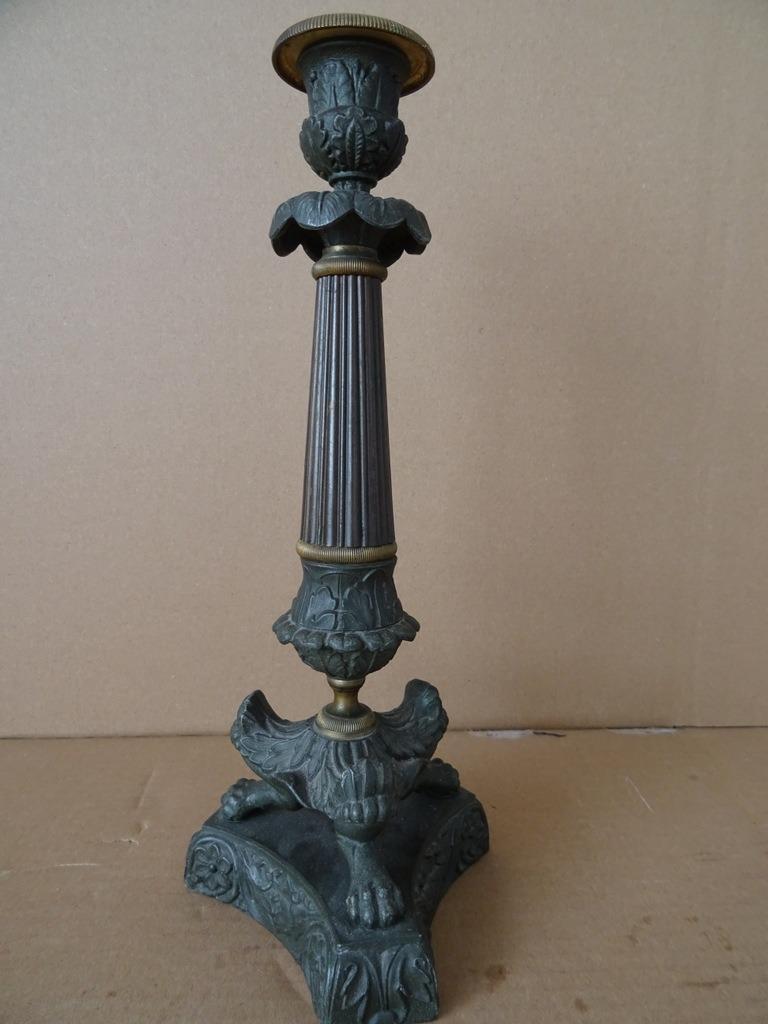Antieke kandelaar Empire kandelaar antiek Empire 30cm 1830, Ophalen of Verzenden, Overige materialen