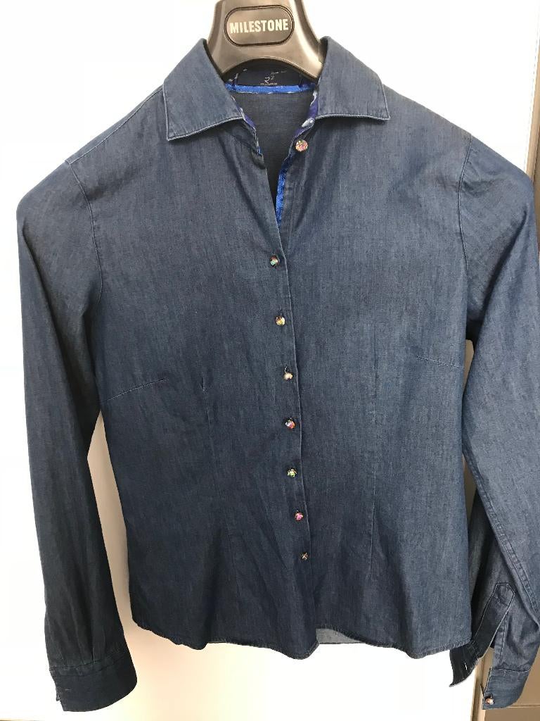 Donkerblauw jeanshemd maat S van Westbrook, Blauw, Westbrook, Ophalen of Verzenden, Zo goed als nieuw