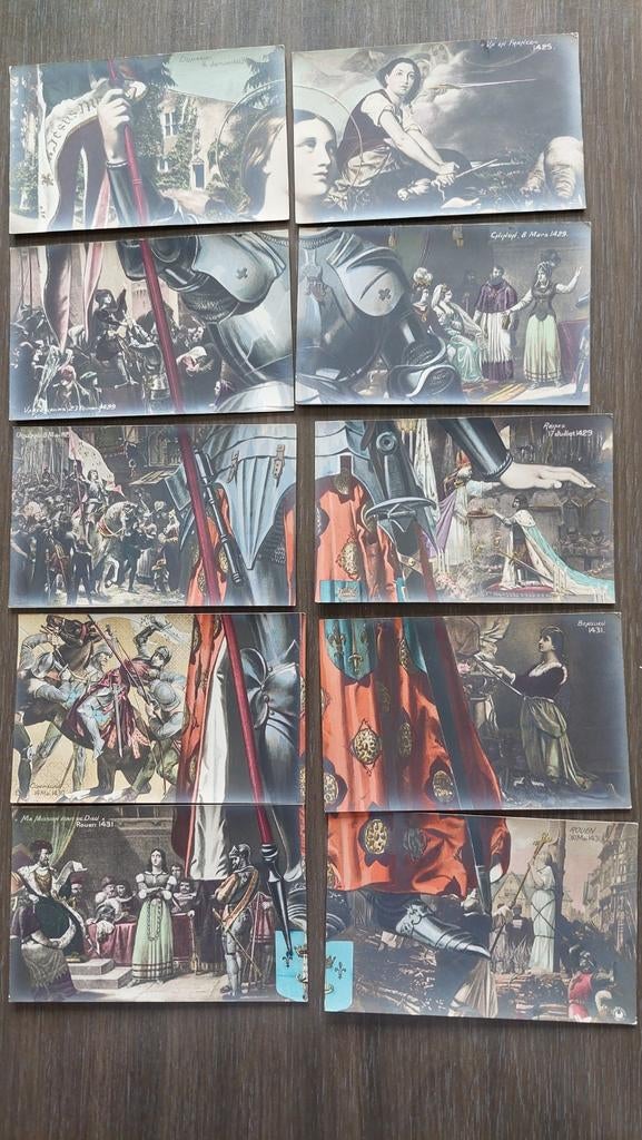 France. Puzzle cartes Jeanne D'Arc .Set de 10 de 1919, Enlèvement ou Envoi, France