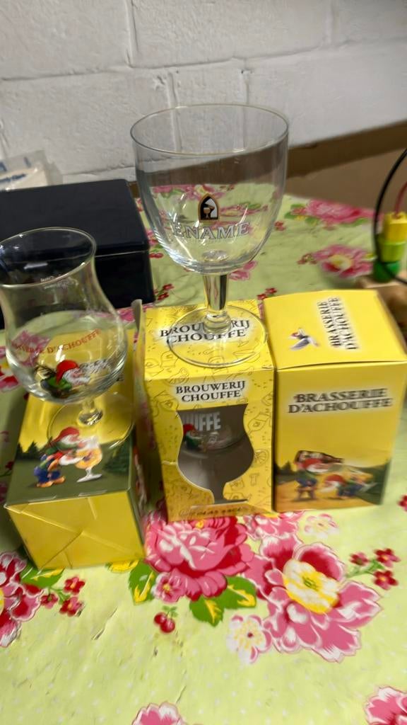 3 verres d'Achouffe et 1 verre Ename., Enlèvement, Neuf