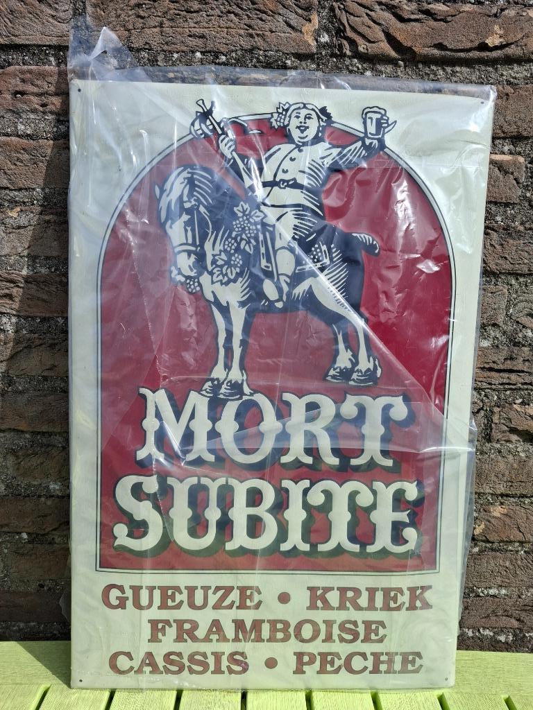 Plaque publicitaire Mort Subite authentique, Enlèvement ou Envoi, Neuf, Panneau, Plaque ou Plaquette publicitaire, Autres marques