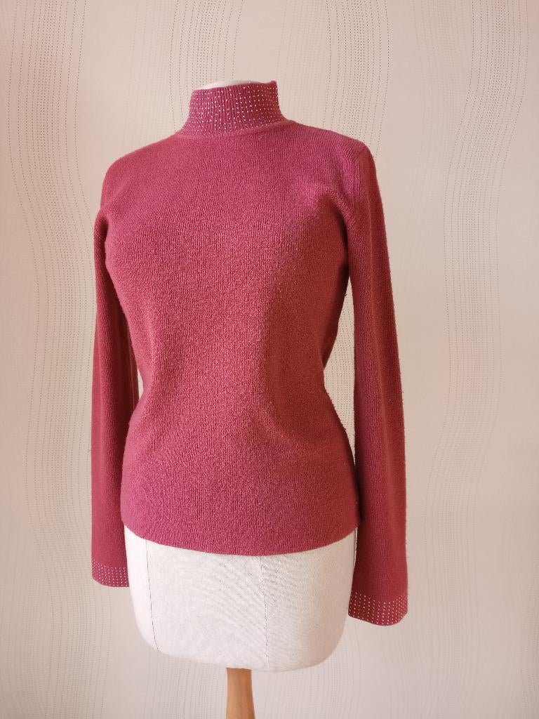 Pull rose en laine décoré par R.Leezio, R.Leezio, Enlèvement ou Envoi, Taille 36 (S), Rose