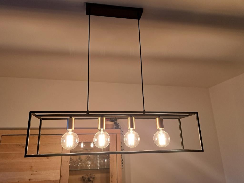 Industriële hanglamp MET lampen, Huis en Inrichting, Lampen | Hanglampen, Ophalen