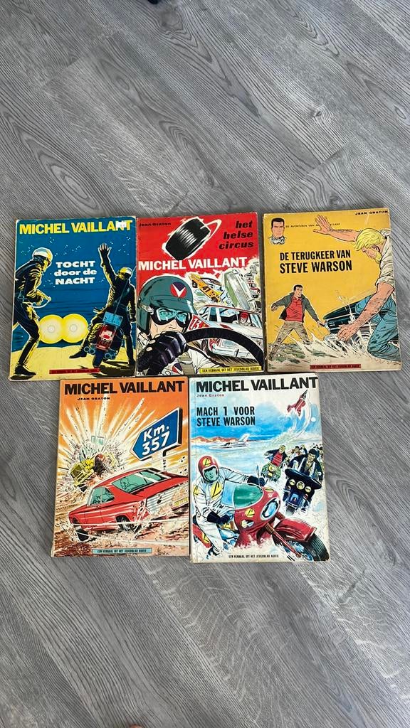 5 Strips Michel Vaillant 4,9,13,15,16 - sc, Livres, BD | Comics, Utilisé, Plusieurs comics, Europe, Enlèvement ou Envoi