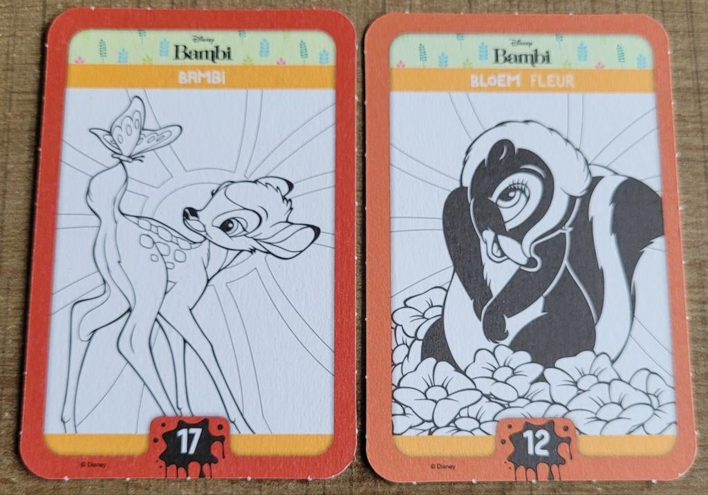 Bambi: 2 verzamelkaarten Disney Colour Magic, Verzamelen, Ophalen of Verzenden, Bambi of Dumbo, Zo goed als nieuw, Plaatje of Poster