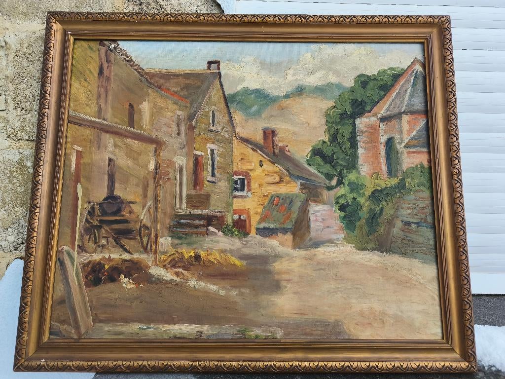 Huile sur toile basse cour, Enlèvement ou Envoi