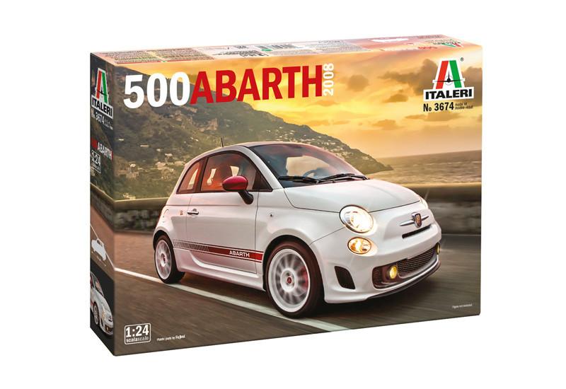 ITALERI 3674 FIAT 500 ABARTH (2008) échelle 1/24, Neuf, Voiture, Plus grand que 1:32, Italeri