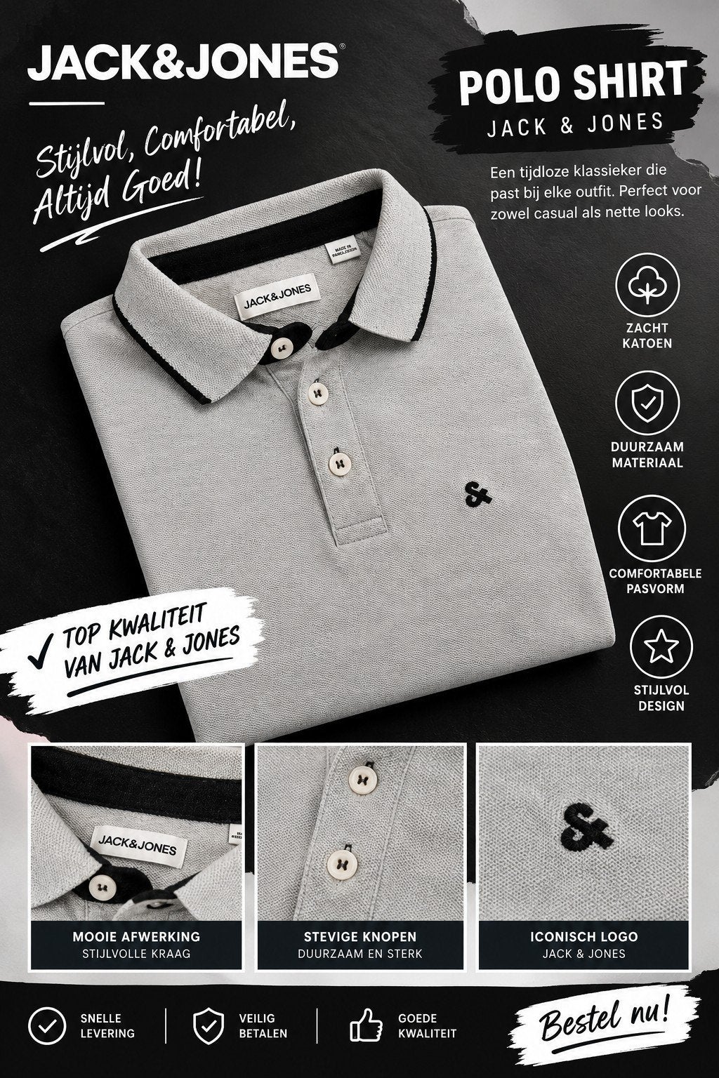 Jack&Jones polo super warm 10euro, Vêtements | Hommes, Neuf, Gris, Jack&Jones, Enlèvement