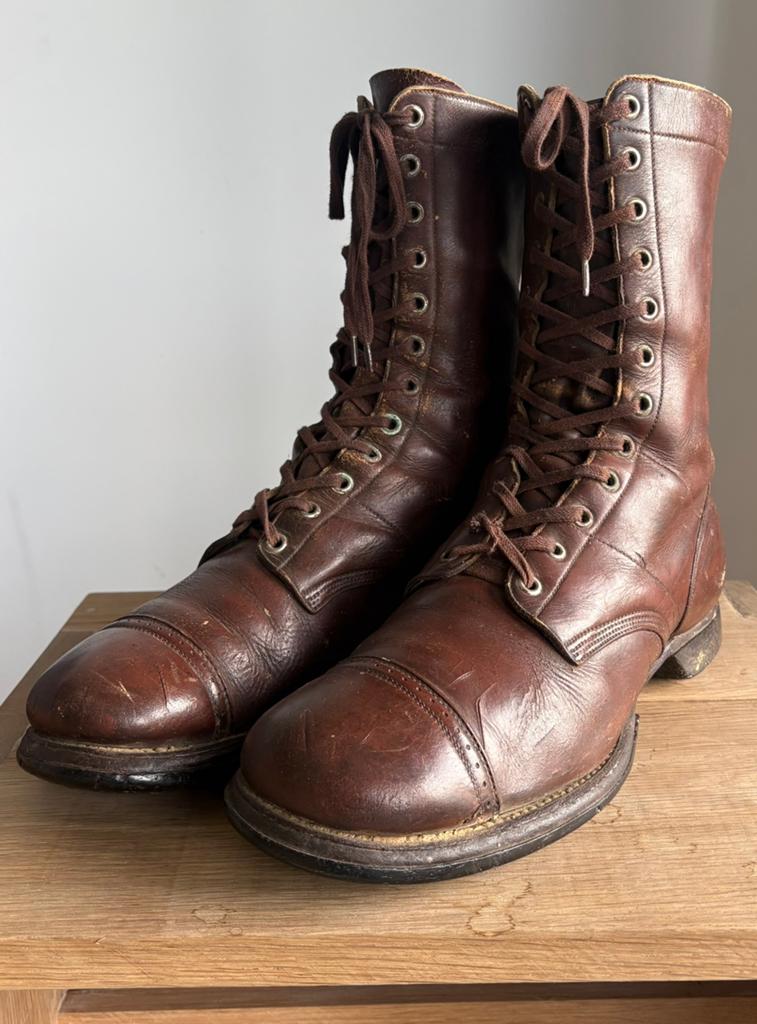 Rare para bottes saut datées 1942 us ww2 gi 1944 ardennes, Enlèvement ou Envoi, Armée de l'air