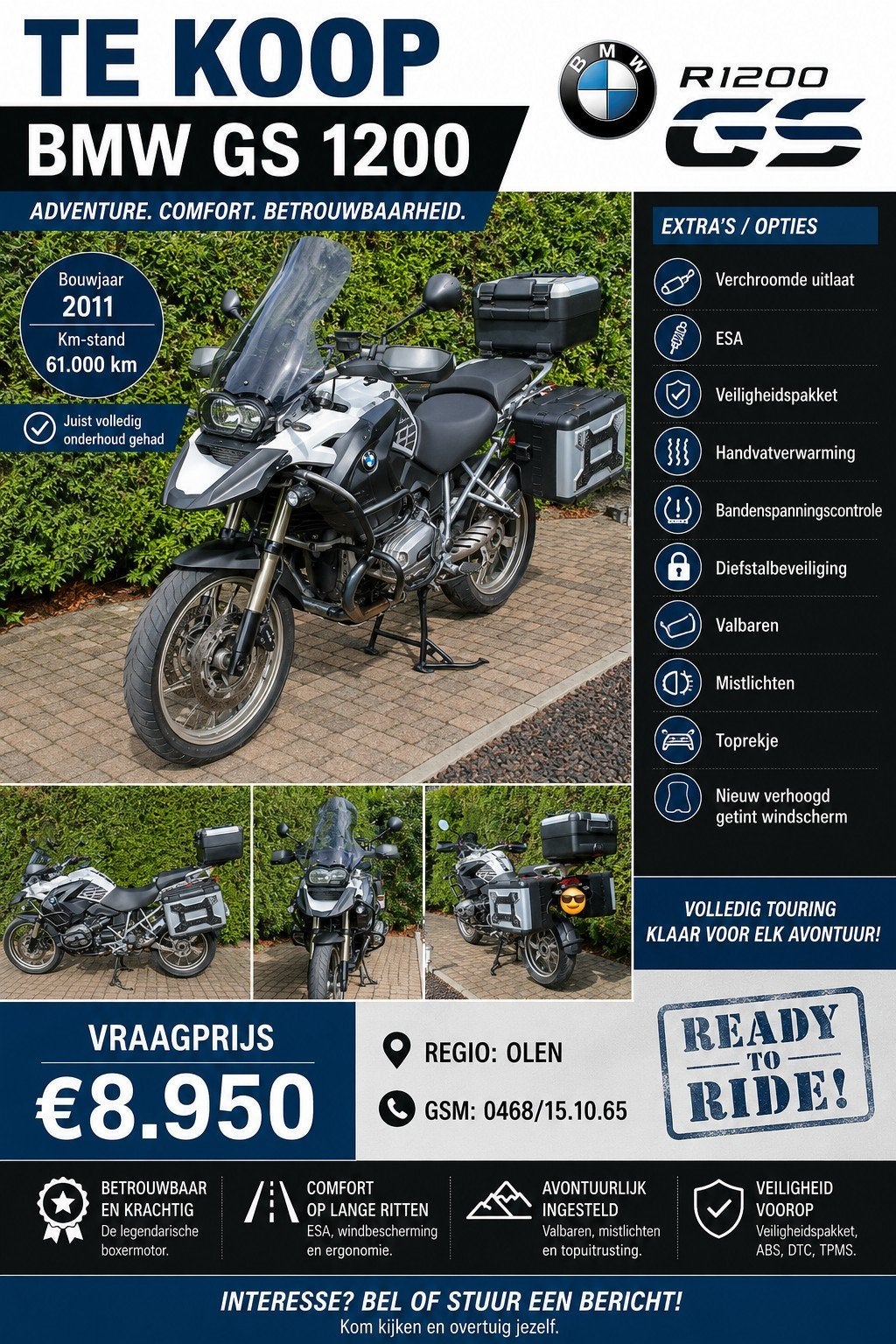 Prachtige BMW GS 1200, Motoren, Particulier