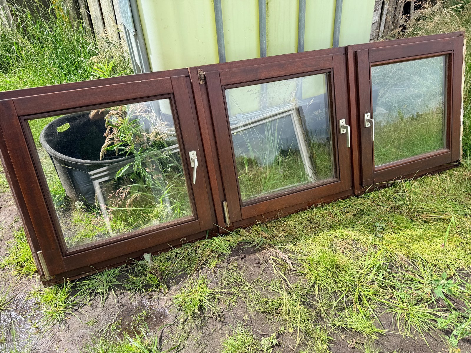 Raam in hout, Ophalen, Gebruikt, Raamkozijn, Inclusief glas