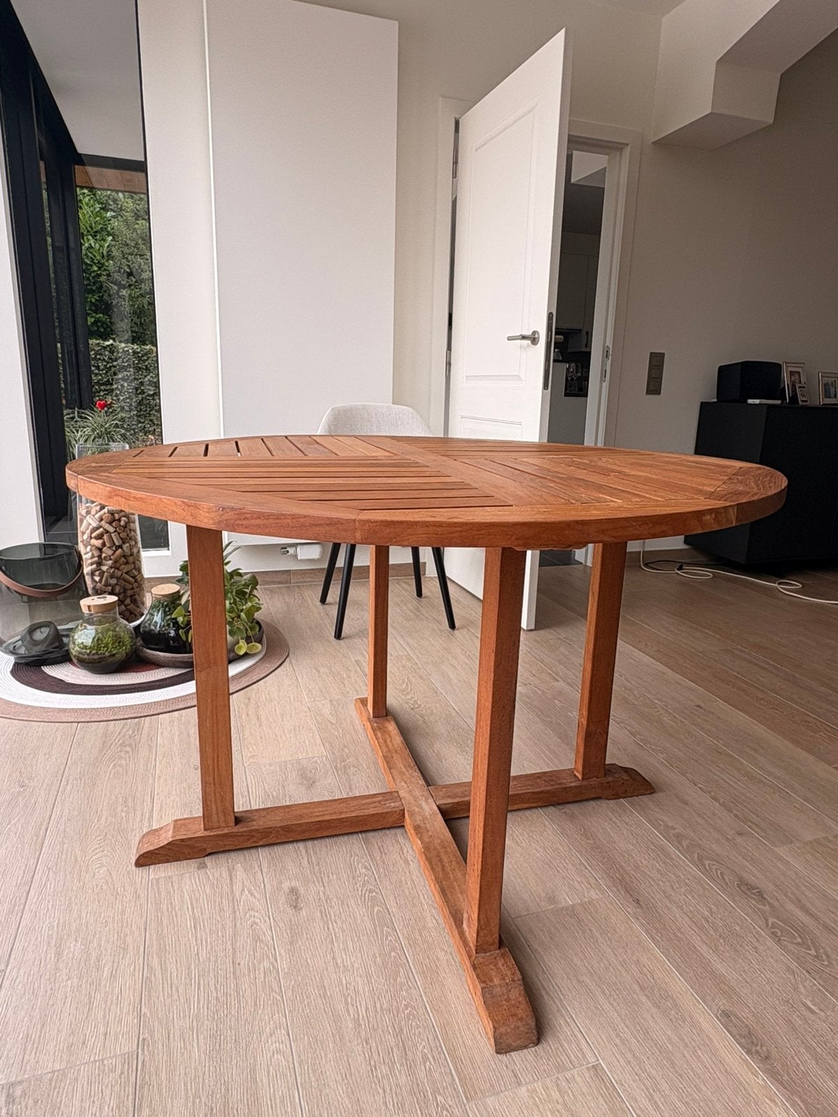 Tafel in Teak Hout, Huis en Inrichting, Tafels | Statafels, Ophalen, Zo goed als nieuw