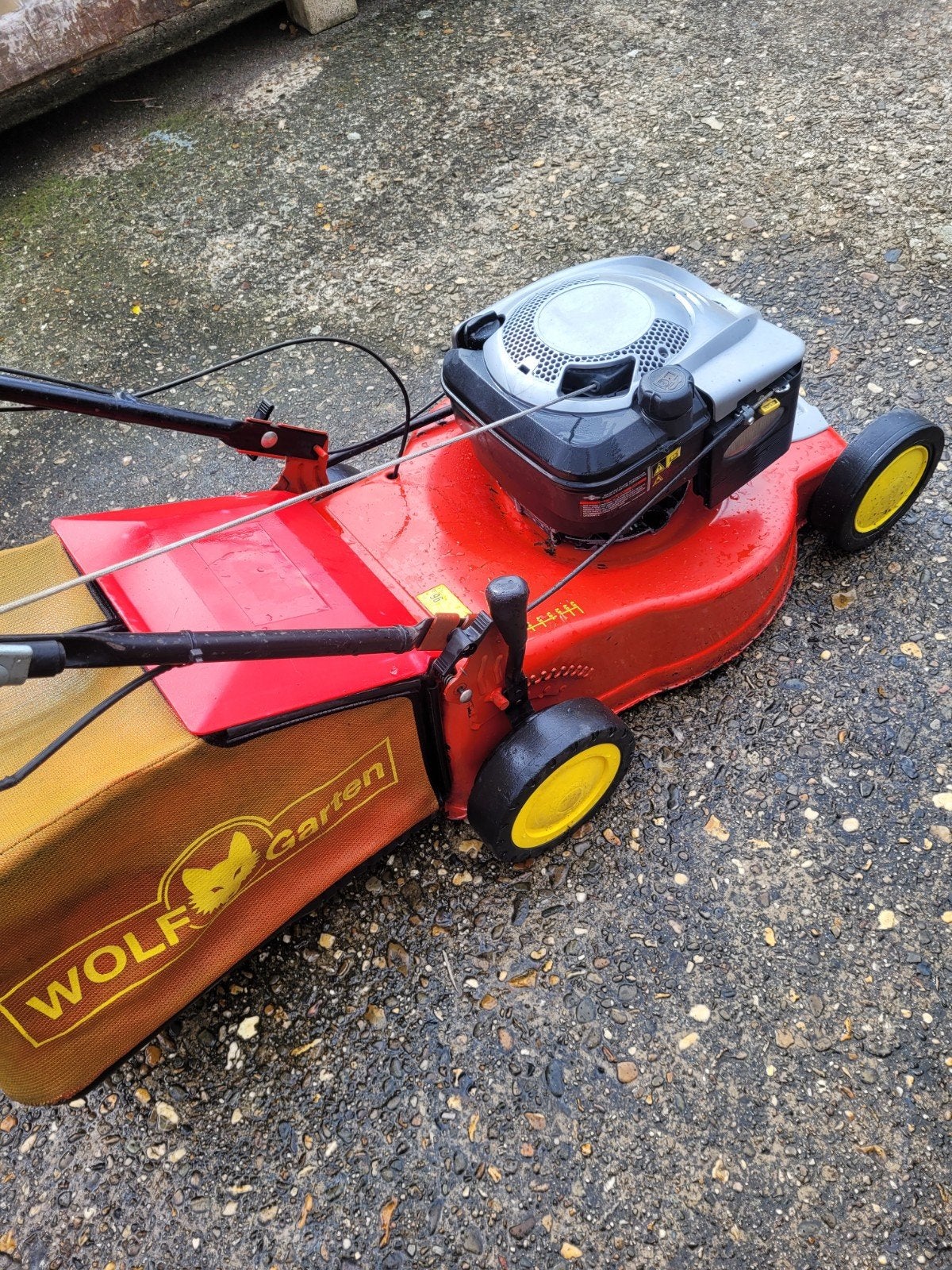 grasmaaier benzine Wolf, Tuin en Terras, Grasmaaiers, Ophalen