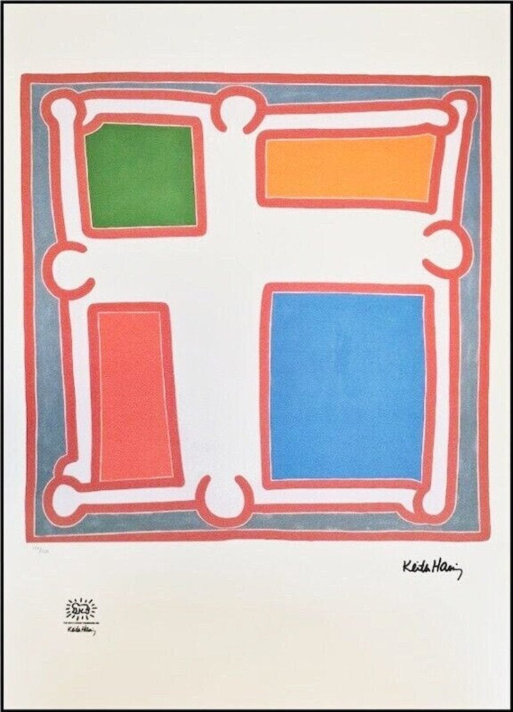 Keith Haring - Square, Antiquités & Art, Art | Lithographies & Sérigraphies, Avec certificat d'authenticité, Enlèvement ou Envoi