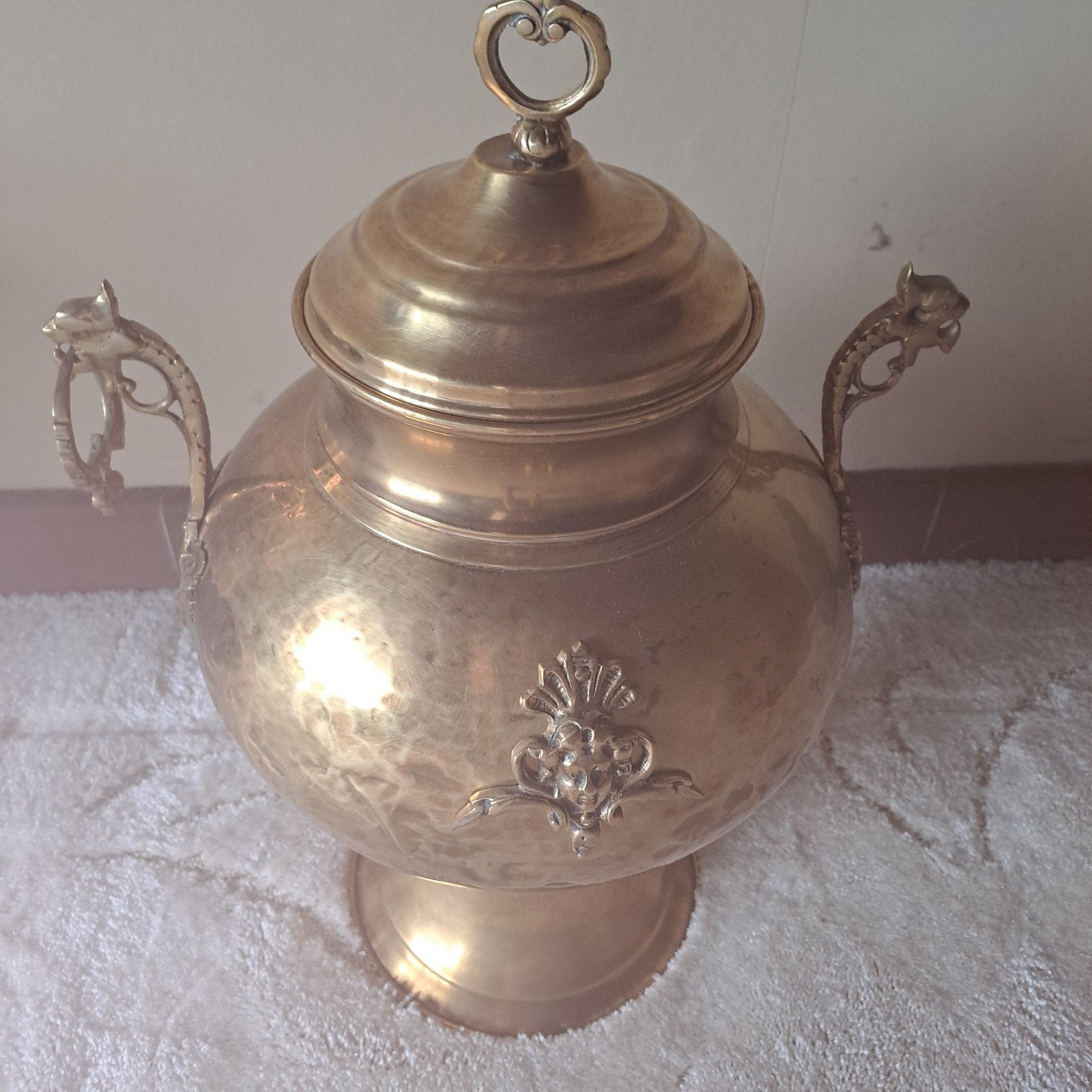 Geel koperen pot 52 cm, Ophalen