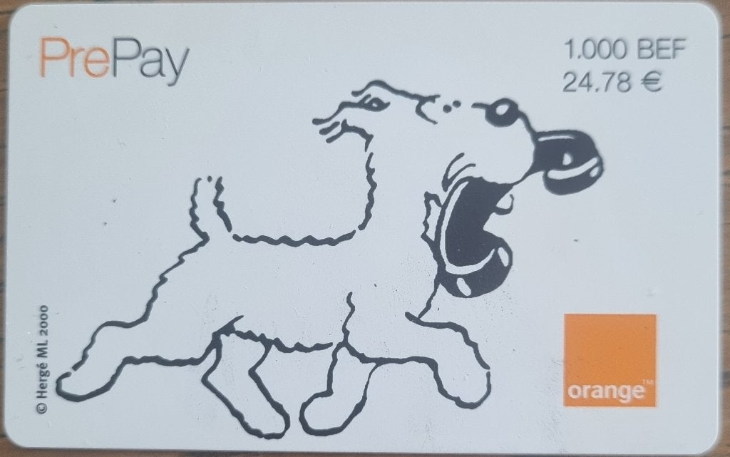 Kuifje Tintin Telefoonkaart Télécard Belgacom, Verzenden