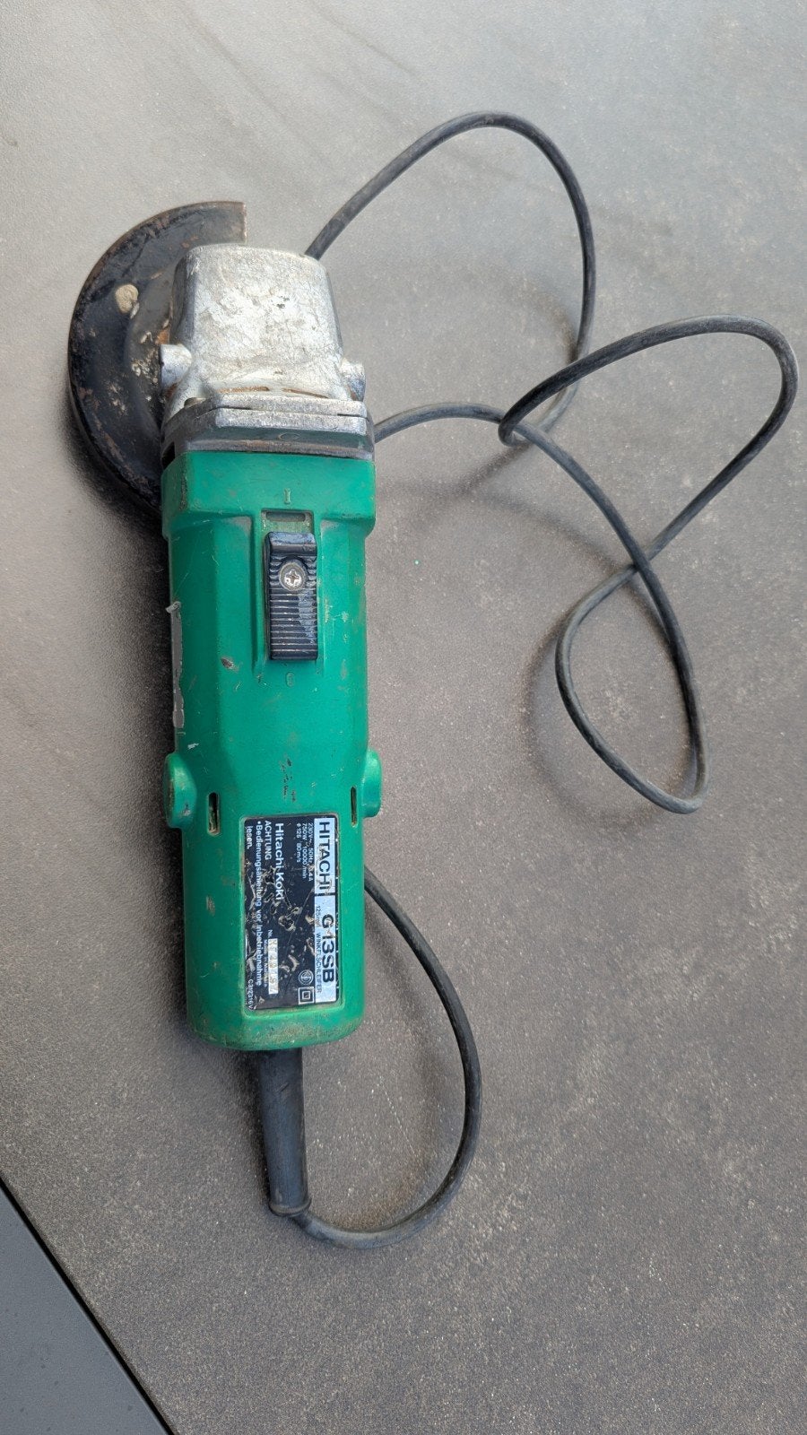 Haakse slijper Hitachi 125, Ophalen, Gebruikt, 700 tot 1000 watt, Haakse handslijpmachine