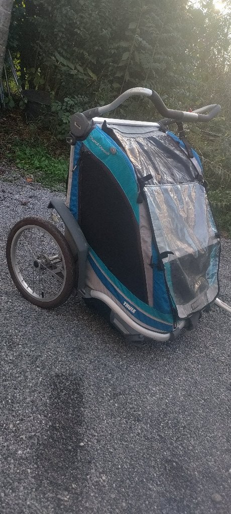 Remorque à vélo Thule Chariot Chinook 2 places, Ophalen, Gebruikt, Vering, Thule