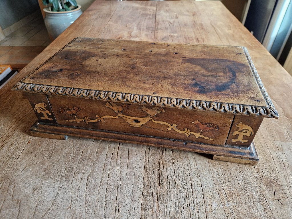 antieke Italiaans houten Sieraden kist, Antiek en Kunst, Ophalen of Verzenden