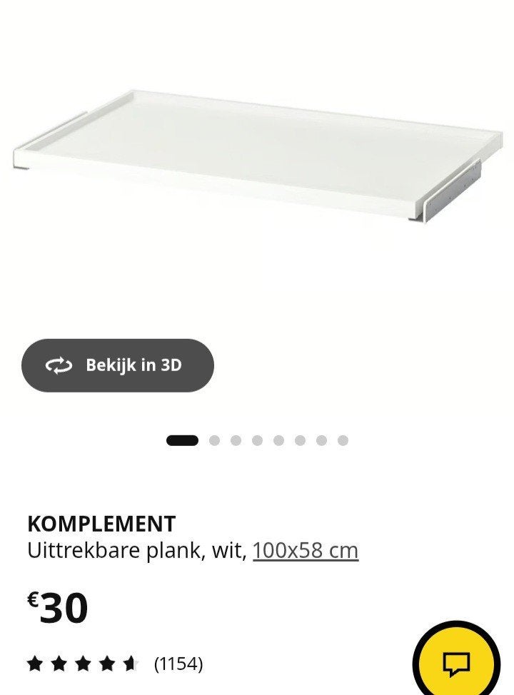 komplement pax, Moins de 100 cm, Comme neuf, Verre, Enlèvement
