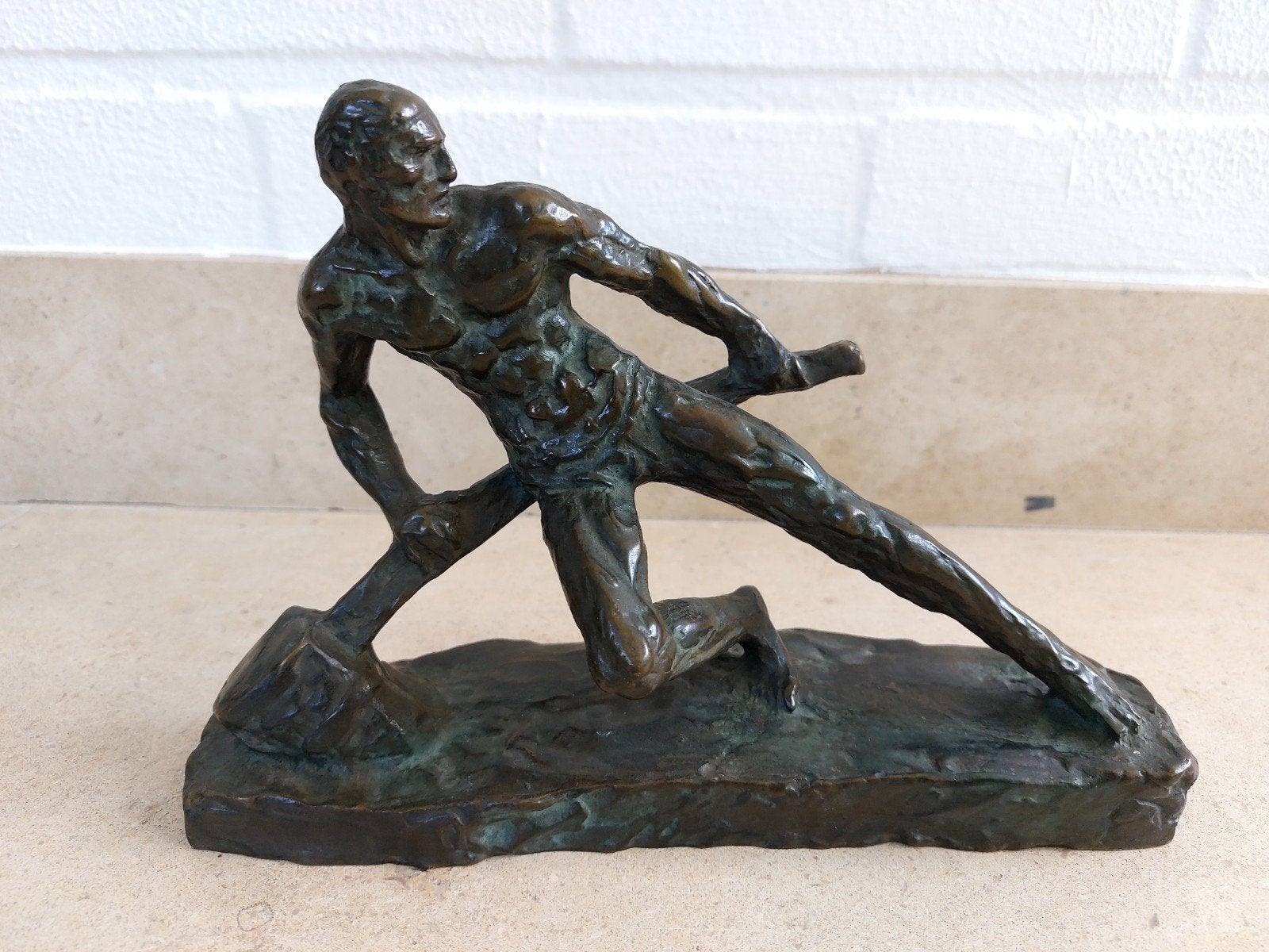 Bronze Le Faguays Le Verrier « L'Athlète au cordage », Antiquités & Art, Art deco, Homme, Brons, Enlèvement