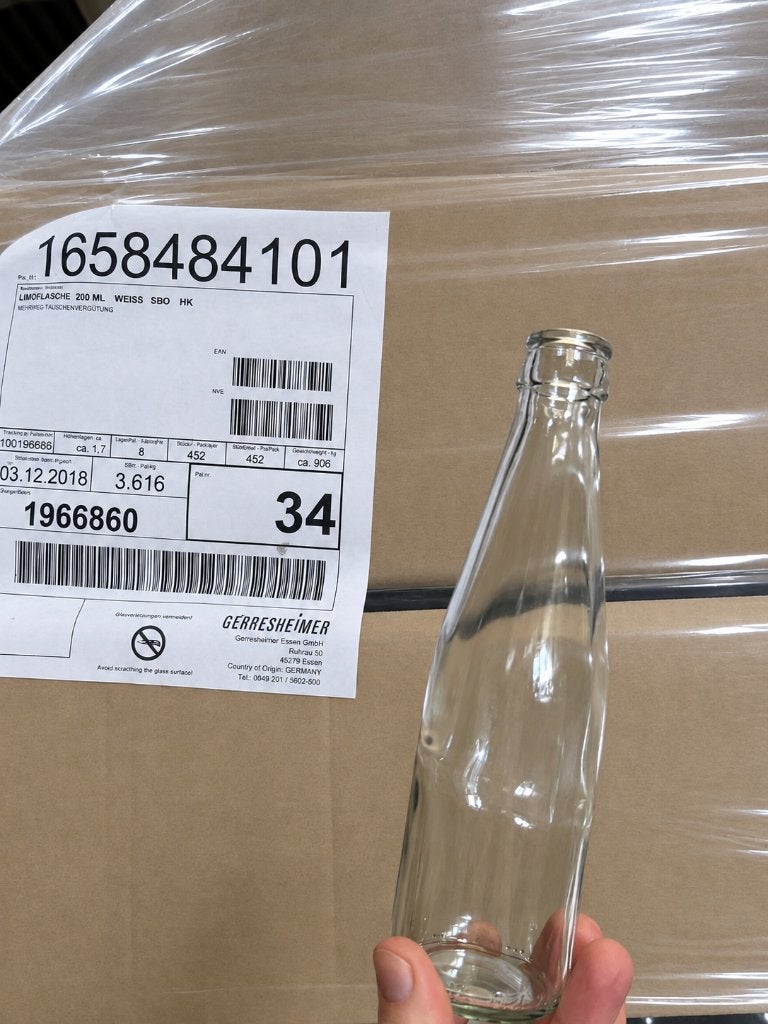 Limonade fles met kroonkurk sluiting 200ML (3616 stuks), Collections, Enlèvement, Neuf, Autres types