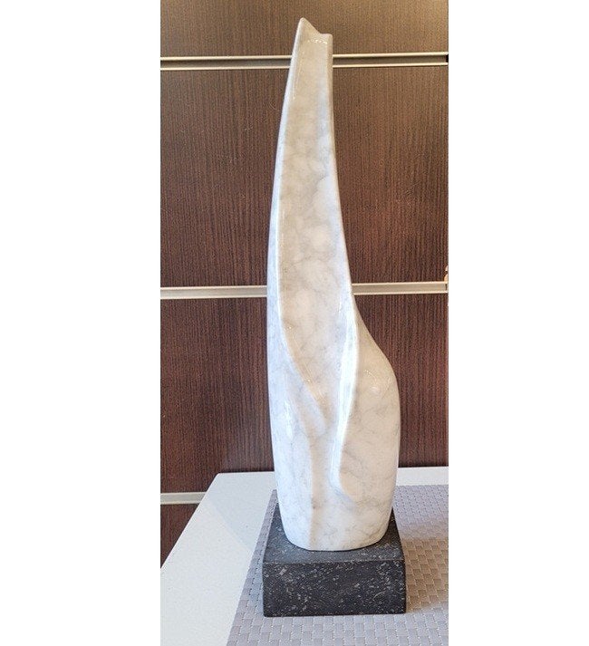 Maurice BRAMS, beeld in Carrara-marmer, Ophalen, 20 - 50 cm, Beeld, Abstract