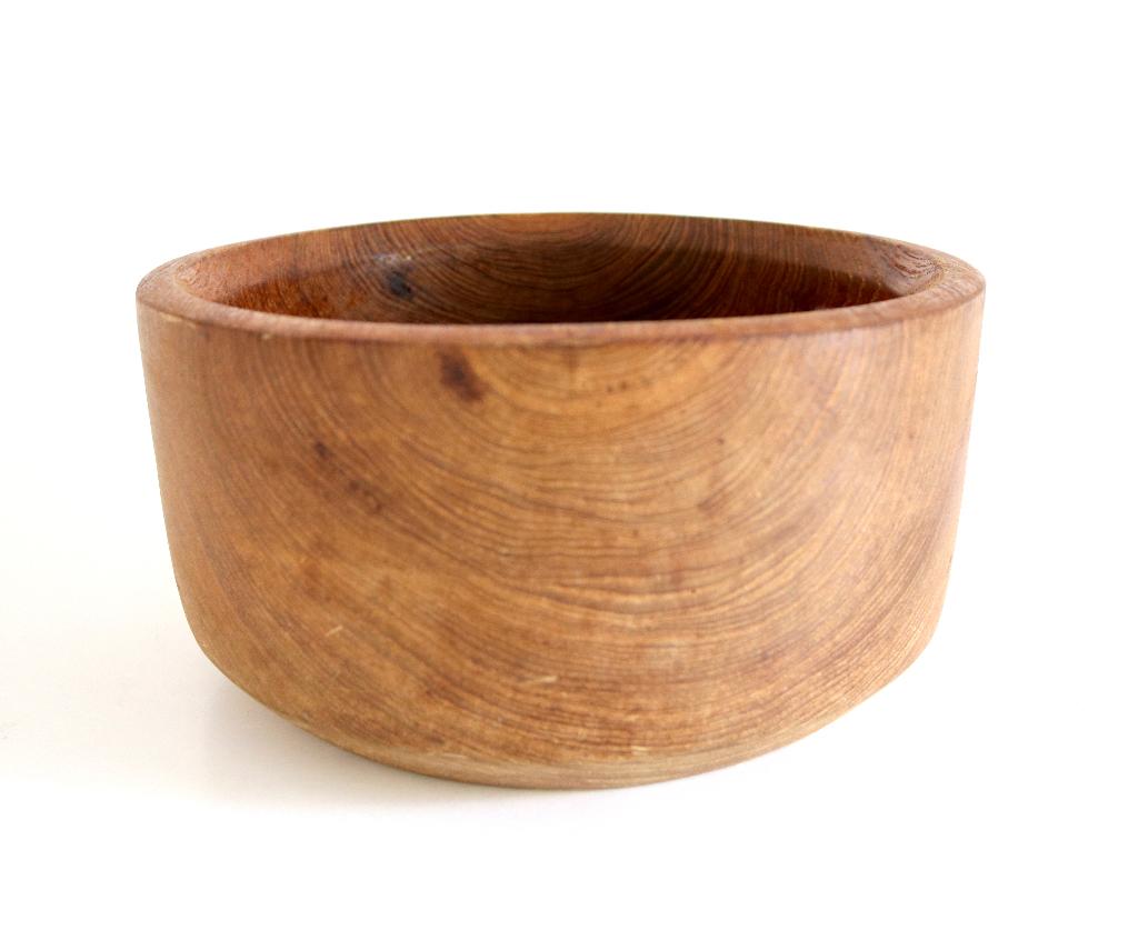 Vintage houten schaal, Enlèvement ou Envoi, Rond, Utilisé, Bois