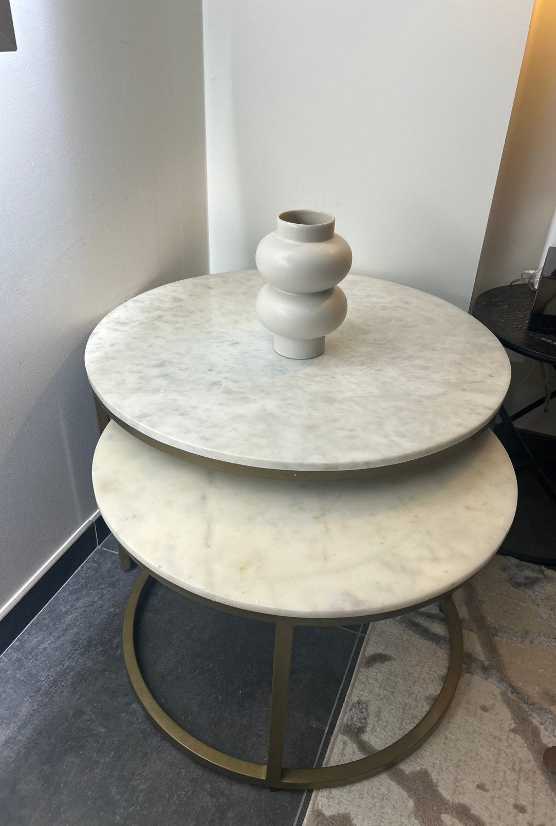 Salontafel marmer, Huis en Inrichting, Ophalen, Zo goed als nieuw, Rond