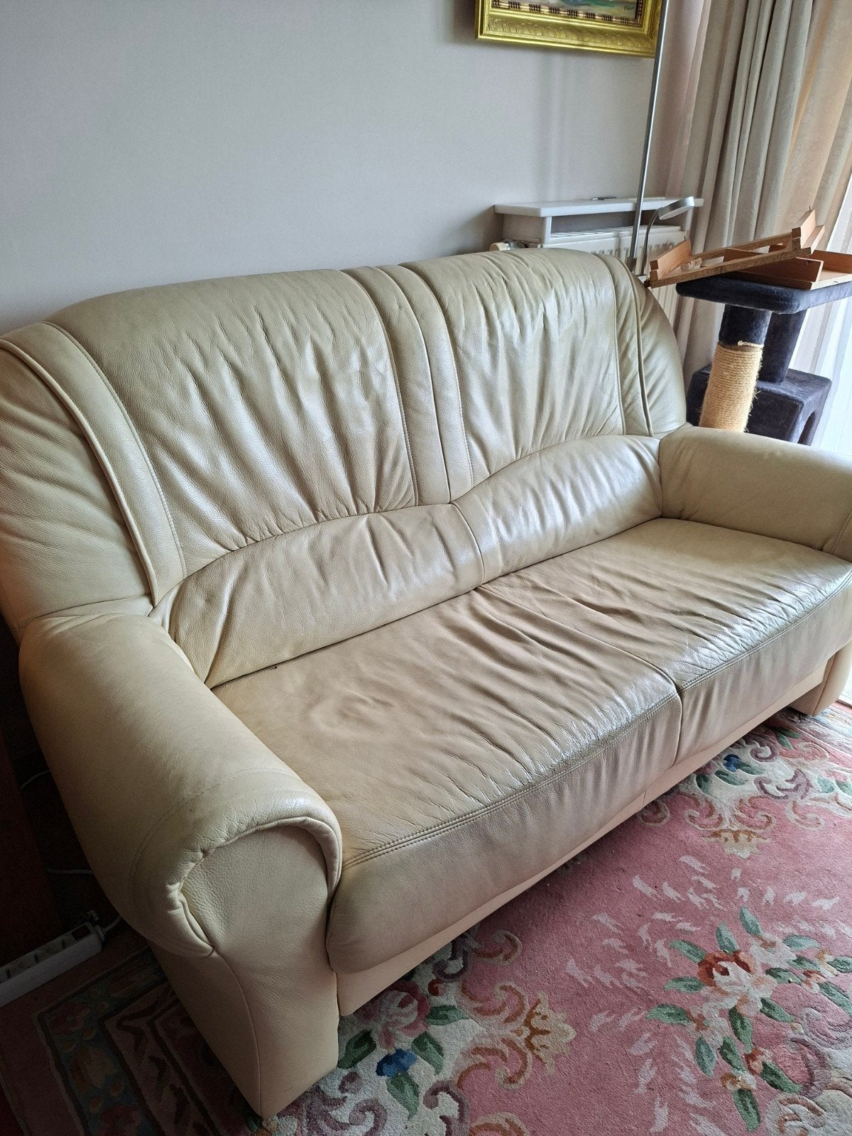 Leder salon 2 x 2 zit - beige, Enlèvement
