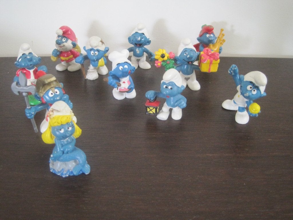 11 smurf figuurtjes Peyo Schleich, Verzamelen, Ophalen of Verzenden, Zo goed als nieuw, Verschillende Smurfen, Poppetje, Figuurtje of Knuffel