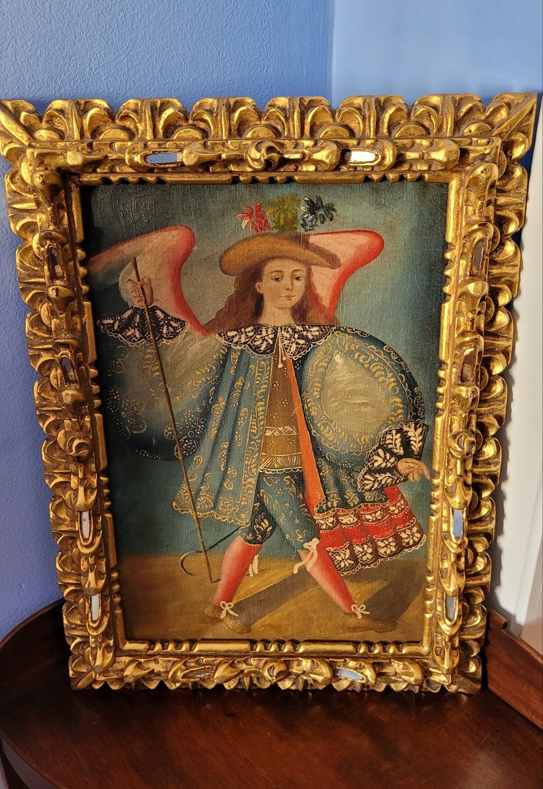 « Ange arcabucero »
Peinture à l'huile sur toile, XIXe siècl, Enlèvement, Encadré, Toile