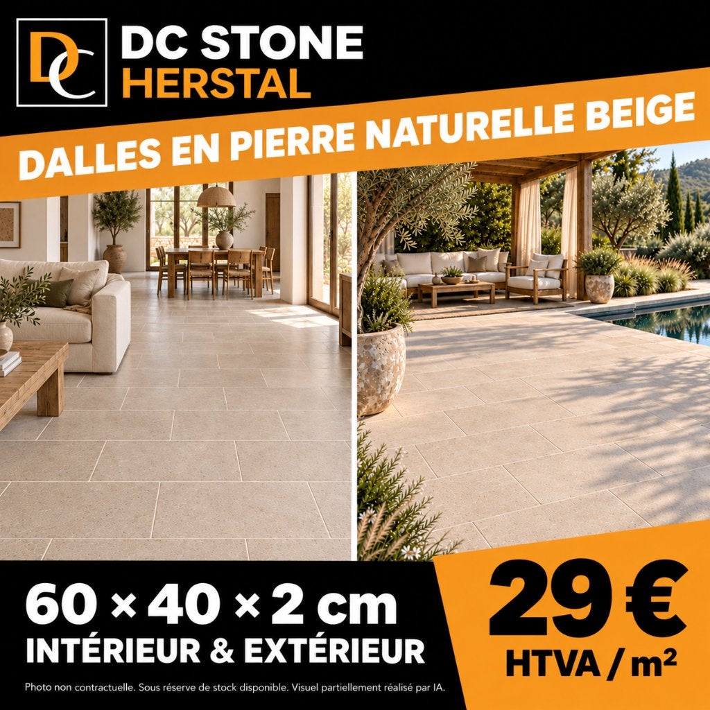 Beige natuurstenen platen en borders PROMO, Ophalen, Nieuw, Natuurstenen
