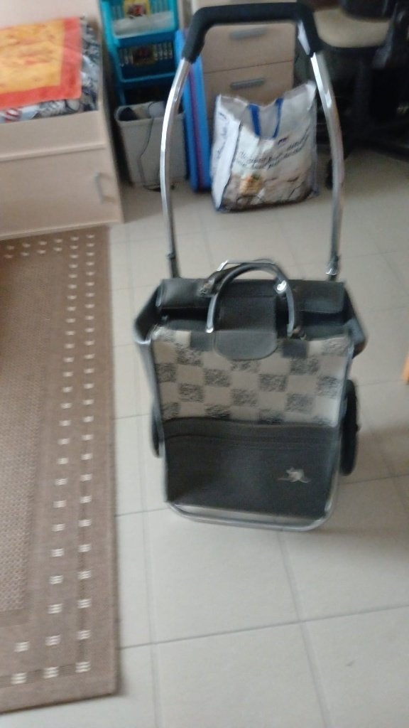 Mooi lederen boodschappen wagentje, Ophalen, Zo goed als nieuw