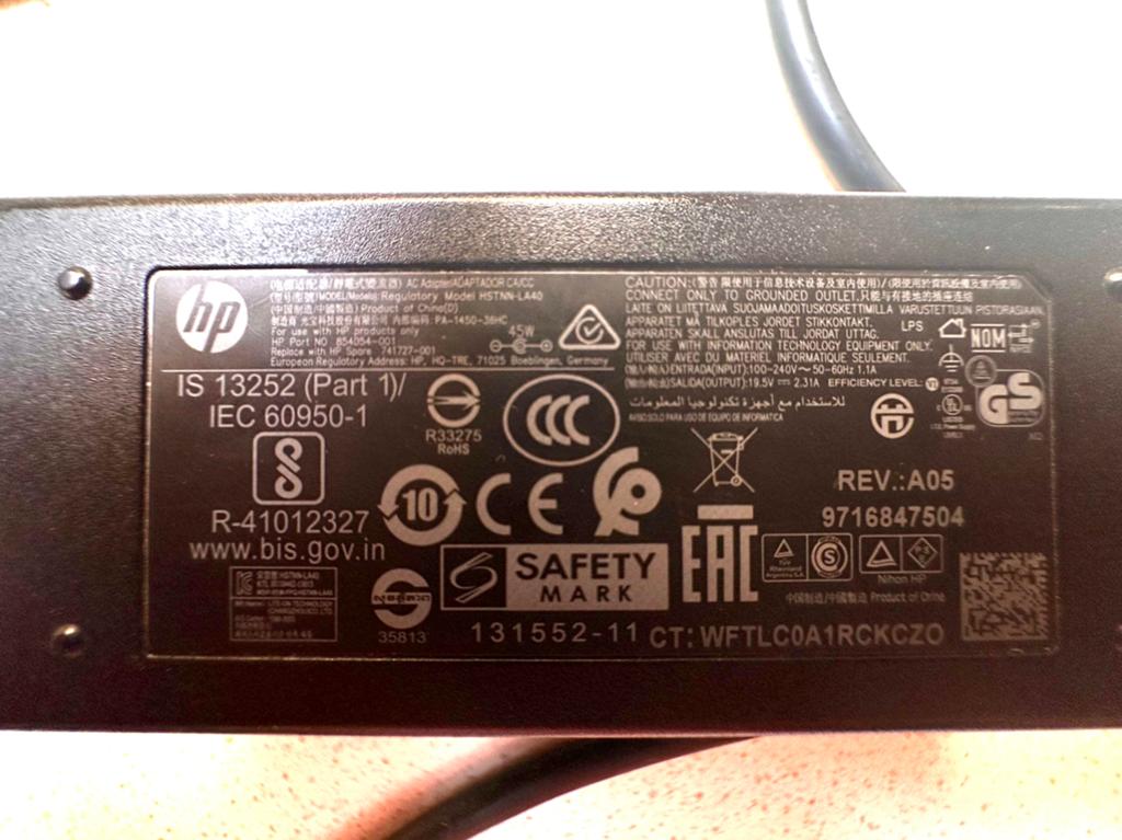 Chargeur HP 45W 19.5V - Blue Tip 4.5mm - Original 854054-001, Enlèvement ou Envoi, Utilisé