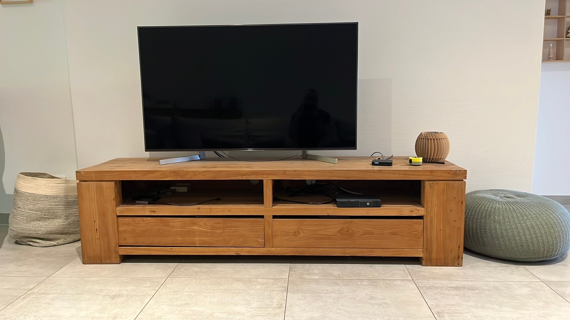 Tv meubel in teak, Ophalen, Gebruikt