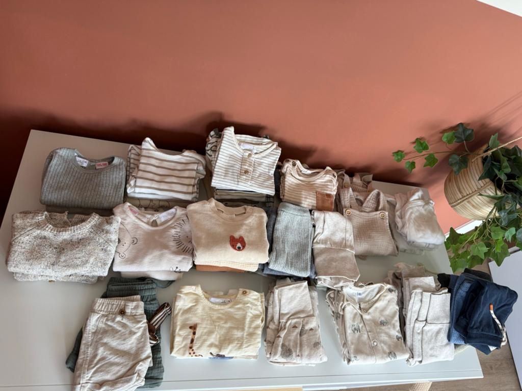 Maat 62 babyjongen neutrals set (+70 stuks), Ophalen, Gebruikt, Maat 62
