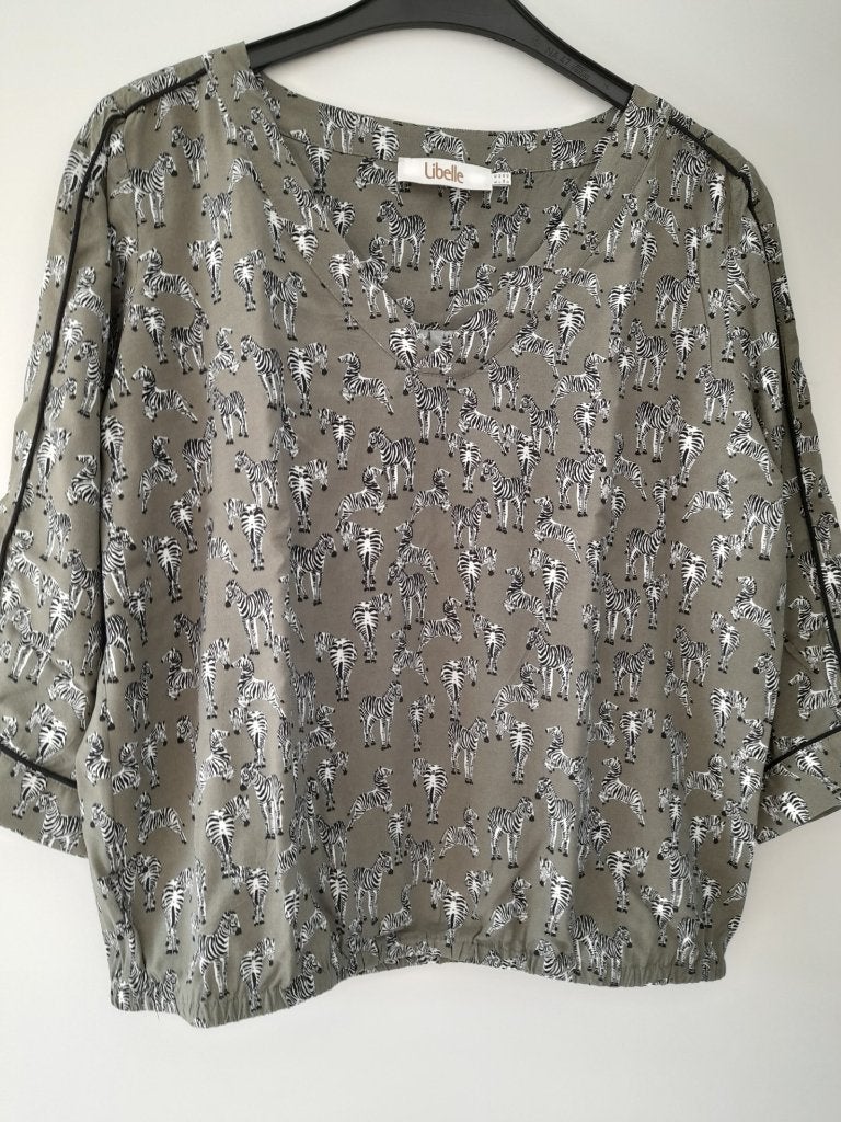 nouveau chemisier à imprimé zèbre, Enlèvement ou Envoi, Vert, Libelle, Taille 42/44 (L)