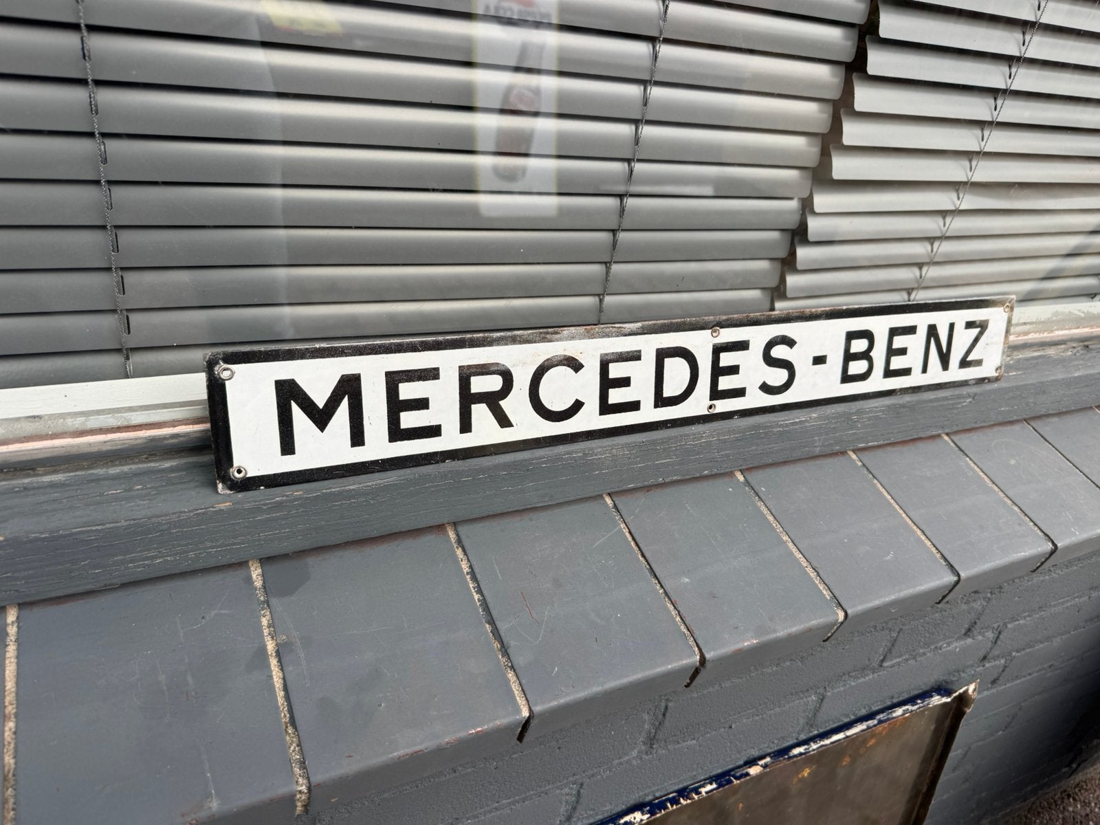 Mercedes Benz emaille reclamebord, Reclamebord, Gebruikt, ., Ophalen of Verzenden